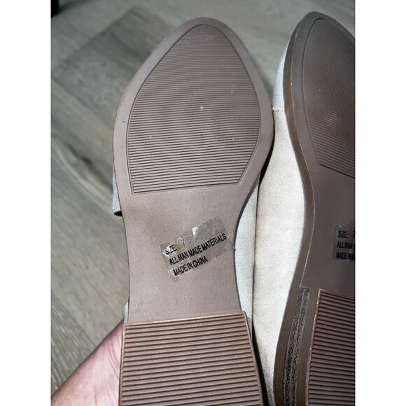 J. Adams Pismo Pointed Toe Loafers Women's 7 Beige Open Side Casual Vegan Shoes - Picture 5 of 7